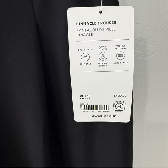 Athleta Pinnacle Trousers Black Size 4P NWT - Picture 5 of 5